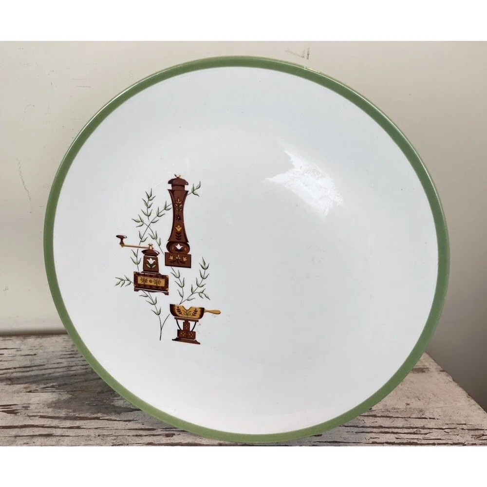 Vintage Kitschy Kitchen White Platter Plate Cottage Farmhouse Feel 12/5” Decor